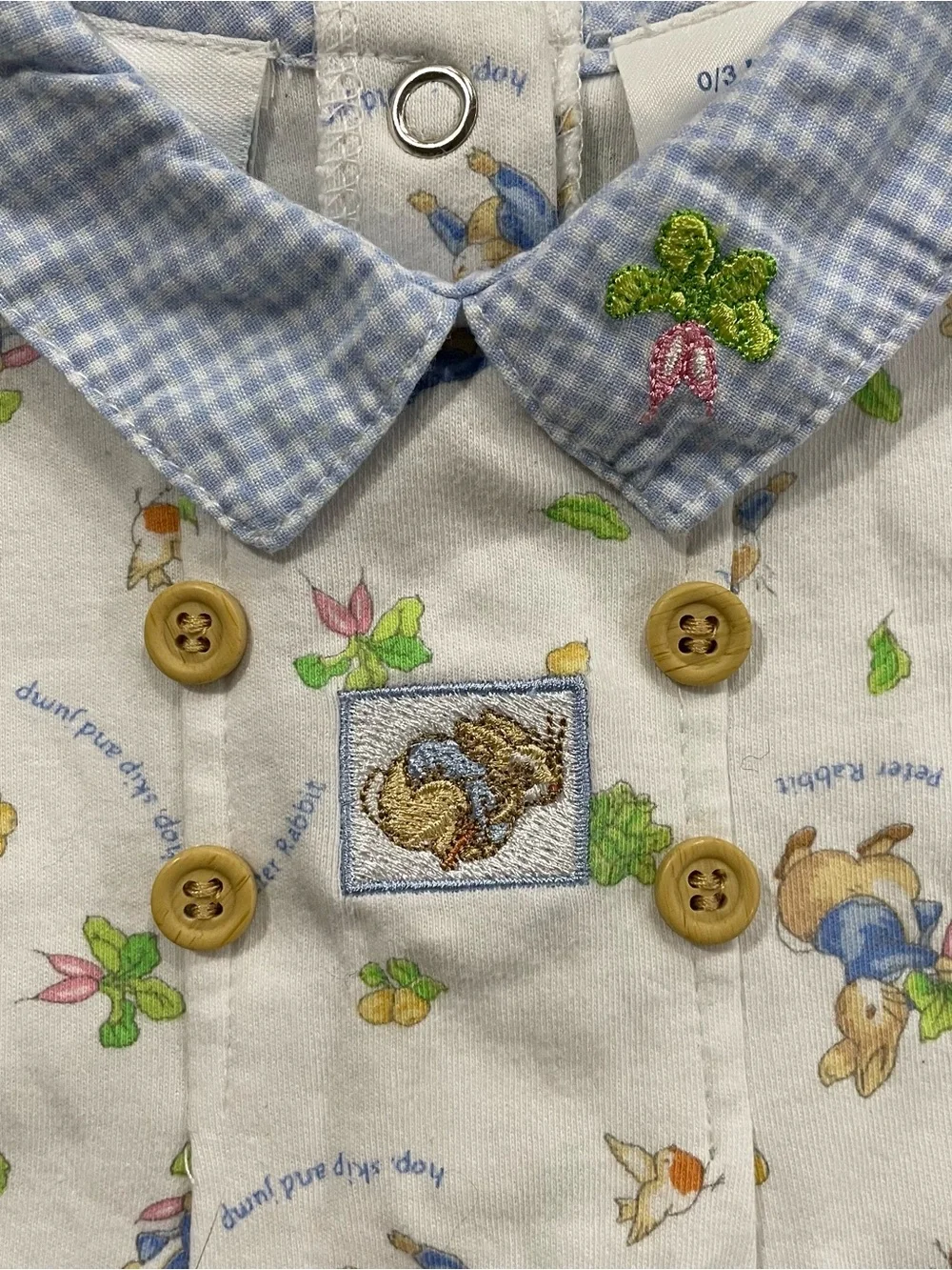Vintage 2002 Peter Rabbit Beatrix Potter Baby Romper 0-3M